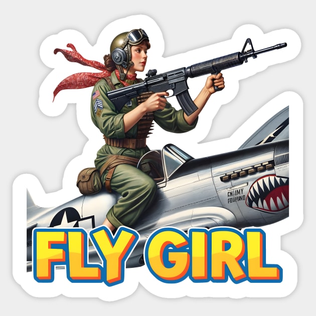 Fly Girl Sticker by Rawlifegraphic